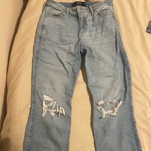 hollister high-rise straight leg jeans